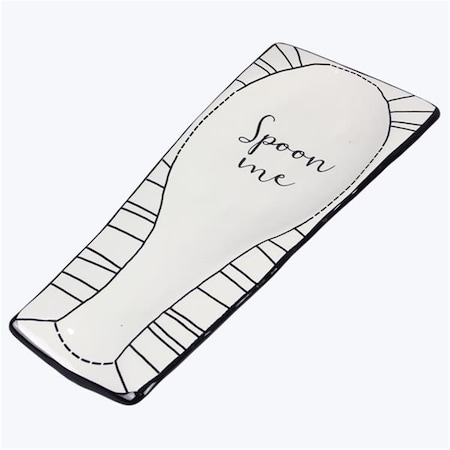 Desorden Ceramic Spoon Rest, Black & White DE4254323